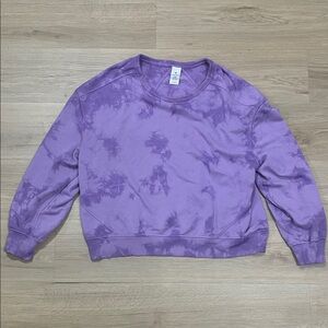 Lavender Tie-Dye Women's Crew Neck Sweater